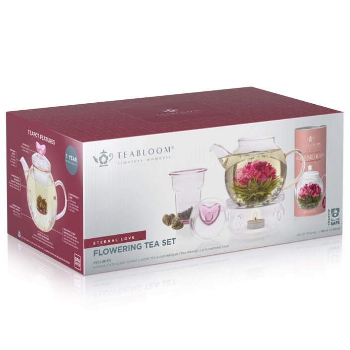 Teabloom Buckingham Palace Teapot & Flowering Tea Gift Set in Box Stovetop  Safe